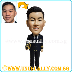 Custom 3D Smart Cool Male Pilot Figurine